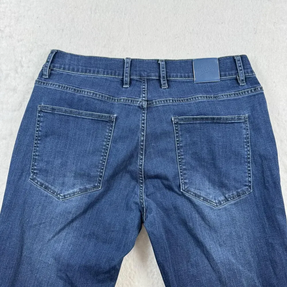 Mugsy Jeans Mens Size 33x32 Blue Fultons Tapered Slim Fit Stretch Denim Casual